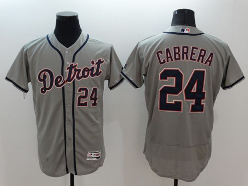 Custom Fan-Made Miguel Cabrera Detroit Tigers #24 Grey Baseball Jersey