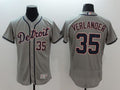 Custom Fan-Made Justin Verlander Detroit Tigers #35 Grey Baseball Jersey
