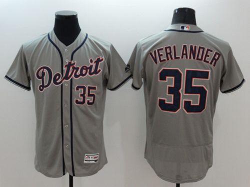 Custom Fan-Made Justin Verlander Detroit Tigers #35 Grey Baseball Jersey
