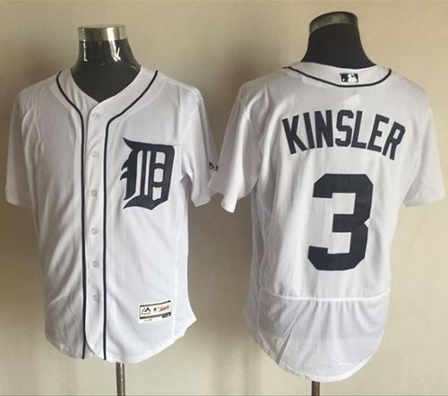 Custom Fan-Made Ian Kinsler Detroit Tigers #3 White Baseball Jersey