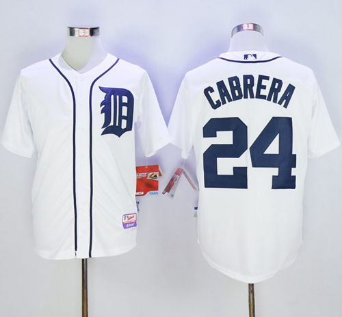 Custom Fan-Made Miguel Cabrera Detroit Tigers #24 White Baseball Jersey