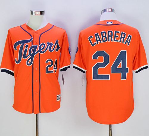 Custom Fan-Made Miguel Cabrera Detroit Tigers #24 Orange Baseball Jersey