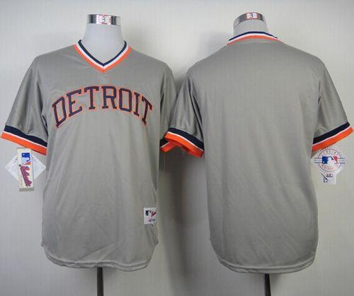 Custom Fan-Made Grey 1984 Detroit Tigers Baseball Jersey Detroit Tigers Grey 1984 Throwback Turn Back Clock Edition Baseball Jersey