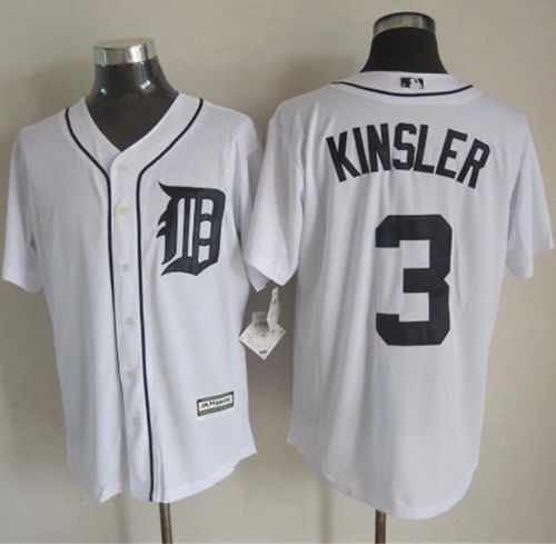 Custom Fan-Made Ian Kinsler Detroit Tigers #3 White Baseball Jersey