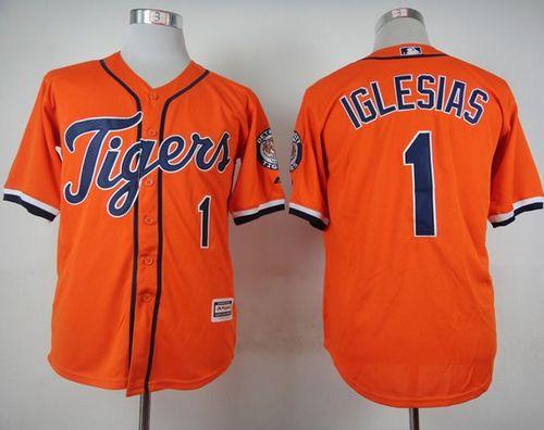 Custom Fan-Made Jose Iglesias Detroit Tigers #1 Orange Baseball Jersey