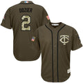 Custom Fan-Made Brian Dozier Minnesota Twins #2 Green Service Edition Baseball Jersey