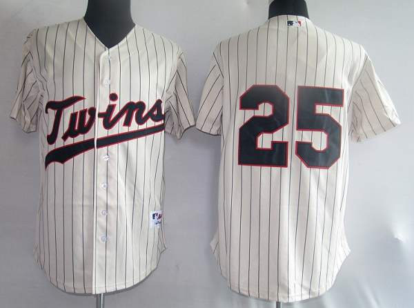 Custom Fan-Made Jim Thome Minnesota Twins #25 Baseball Jersey