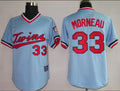 Custom Fan-Made Justin Morneau Cooperstown Minnesota Twins #33 Blue Throwback Baseball Jersey