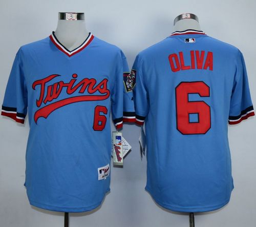 Custom Fan-Made Tony Oliva Minnesota Twins #6 Blue 1984 Throwback Turn Back Clock Edition Baseball Jersey