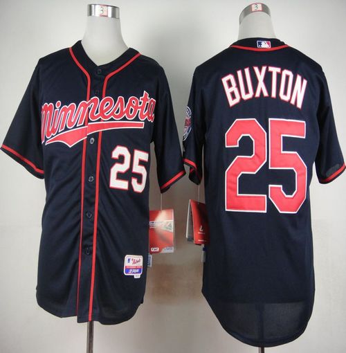 Custom Fan-Made Byron Buxton Minnesota Twins #25 Blue Baseball Jersey