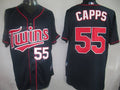 Custom Fan-Made Matt Capps Minnesota Twins #55 Blue Baseball Jersey