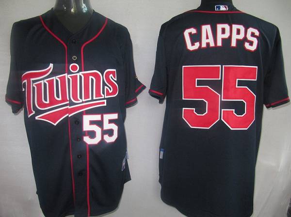 Custom Fan-Made Matt Capps Minnesota Twins #55 Blue Baseball Jersey