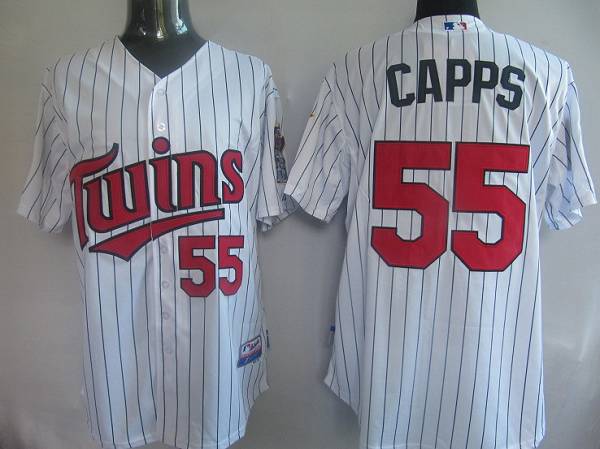 Custom Fan-Made Matt Capps Minnesota Twins #55 White Baseball Jersey