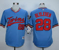 Custom Fan-Made Bert Blyleven Minnesota Twins #28 Blue 1984 Throwback Turn Back Clock Edition Baseball Jersey