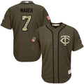 Custom Fan-Made Joe Mauer Minnesota Twins #7 Green Service Edition Baseball Jersey