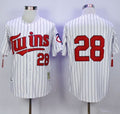 Custom Fan-Made Bert Blyleven Minnesota Twins #28 White Throwback Baseball Jersey