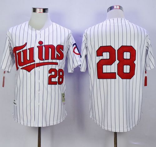 Custom Fan-Made Bert Blyleven Minnesota Twins #28 White Throwback Baseball Jersey