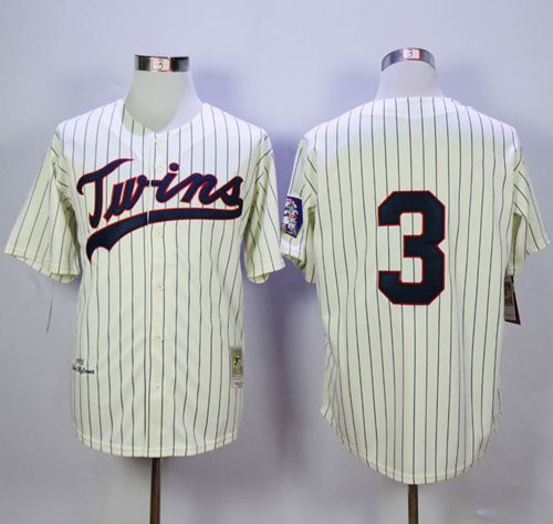 Custom Fan-Made Harmon Killebrew Cream Minnesota Twins #3 Black Baseball Jersey