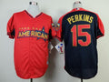 Custom Fan-Made Glen Perkins Red/Navy BP Minnesota Twins #15 2014 All-Star Edition Baseball Jersey