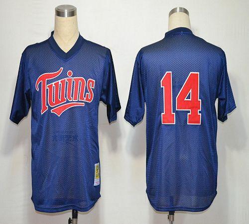 Custom Fan-Made Kent Hrbek Minnesota Twins #14 Blue 1991 Baseball Jersey