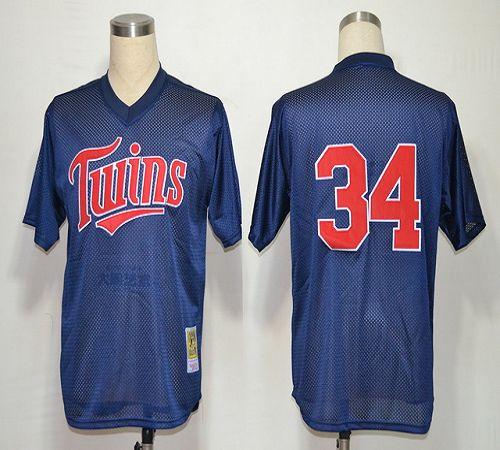 Custom Fan-Made Kirby Puckett Minnesota Twins #34 Blue 1991 Baseball Jersey