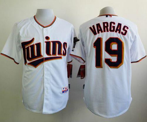 Custom Fan-Made Kennys Vargas Minnesota Twins #19 White Baseball Jersey