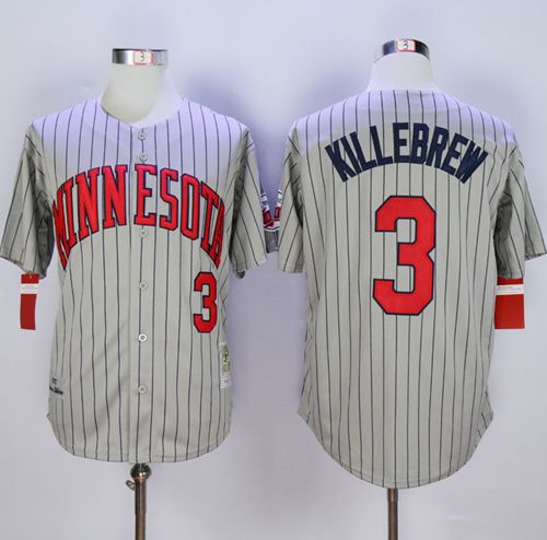 Custom Fan-Made Harmon Killebrew Minnesota Twins #3 Grey 1987 Throwback Baseball Jersey