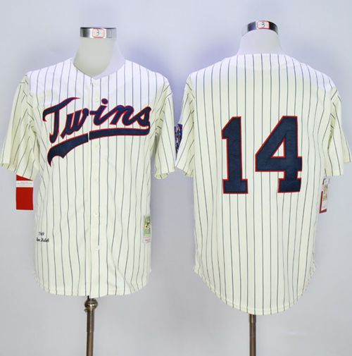 Custom Fan-Made Kent Hrbek Minnesota Twins #14 1969 Throwback Baseball Jersey