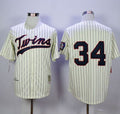 Custom Fan-Made Kirby Puckett Minnesota Twins #34 Throwback Baseball Jersey