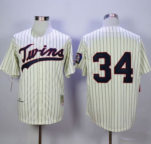 Custom Fan-Made Kirby Puckett Minnesota Twins #34 Throwback Baseball Jersey