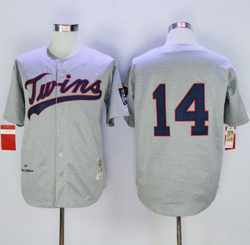 Custom Fan-Made Kent Hrbek Minnesota Twins #14 Grey 1969 Throwback Baseball Jersey