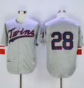 Custom Fan-Made Bert Blyleven Minnesota Twins #28 Grey 1969 Throwback Baseball Jersey