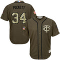 Custom Fan-Made Kirby Puckett Minnesota Twins #34 Green Service Edition Baseball Jersey