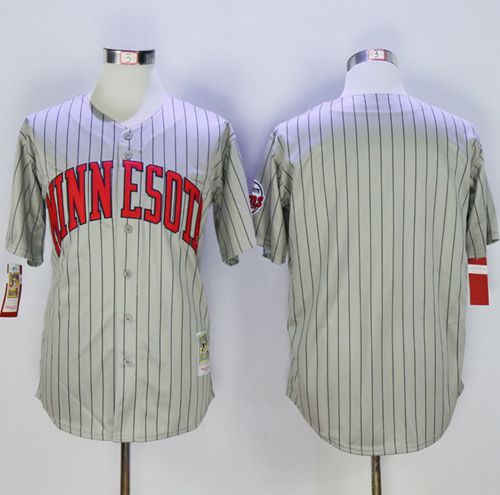 Custom Fan-Made Grey Throwback Minnesota Twins Baseball Jersey Minnesota Twins Grey Throwback Baseball Jersey