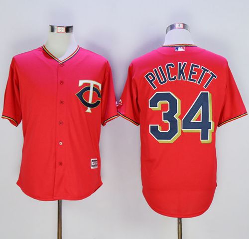 Custom Fan-Made Kirby Puckett Minnesota Twins #34 Red Baseball Jersey
