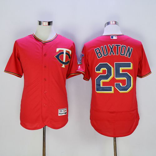 Custom Fan-Made Byron Buxton Minnesota Twins #25 Red Baseball Jersey