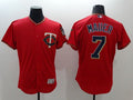 Custom Fan-Made Joe Mauer Minnesota Twins #7 Red Baseball Jersey