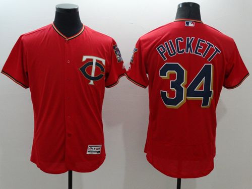 Custom Fan-Made Kirby Puckett Minnesota Twins #34 Red Baseball Jersey