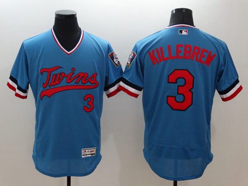 Custom Fan-Made Harmon Killebrew Cooperstown Minnesota Twins #3 Blue Baseball Jersey