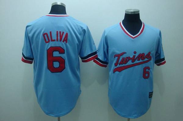 Custom Fan-Made Tony Oliva Minnesota Twins #6 Blue Throwback Baseball Jersey