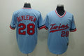 Custom Fan-Made Bert Blyleven Minnesota Twins #28 Blue Throwback Baseball Jersey