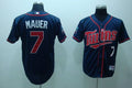 Custom Fan-Made Joe Mauer Minnesota Twins #7 Blue Baseball Jersey