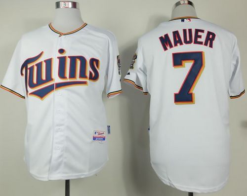 Custom Fan-Made Joe Mauer Minnesota Twins #7 White Baseball Jersey