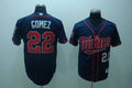 Custom Fan-Made Carlos Gomez Minnesota Twins #22 Blue Baseball Jersey