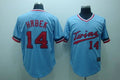 Custom Fan-Made Kent Hrbek Cooperstown Minnesota Twins #14 Blue Throwback Baseball Jersey