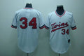 Custom Fan-Made Kirby Puckett Cooperstown Minnesota Twins #34 White Throwback Baseball Jersey