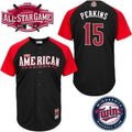 Custom Fan-Made Glen Perkins Minnesota Twins #15 Black 2015 All-Star Edition Baseball Jersey