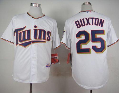 Custom Fan-Made Byron Buxton Minnesota Twins #25 White Baseball Jersey