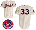 Custom Fan-Made Justin Morneau Minnesota Twins #33 Baseball Jersey
