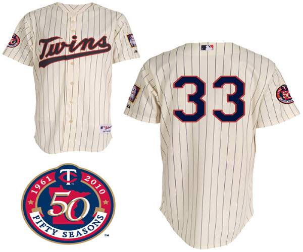 Custom Fan-Made Justin Morneau Minnesota Twins #33 Baseball Jersey